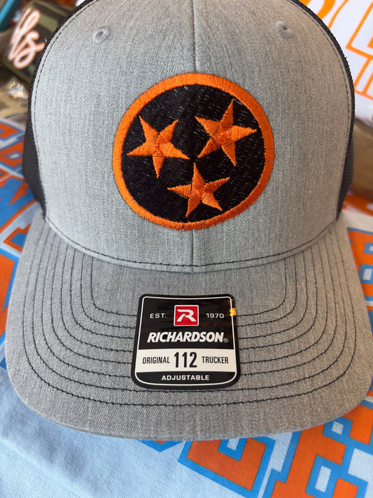 Grey Tri-Star Mesh Hat