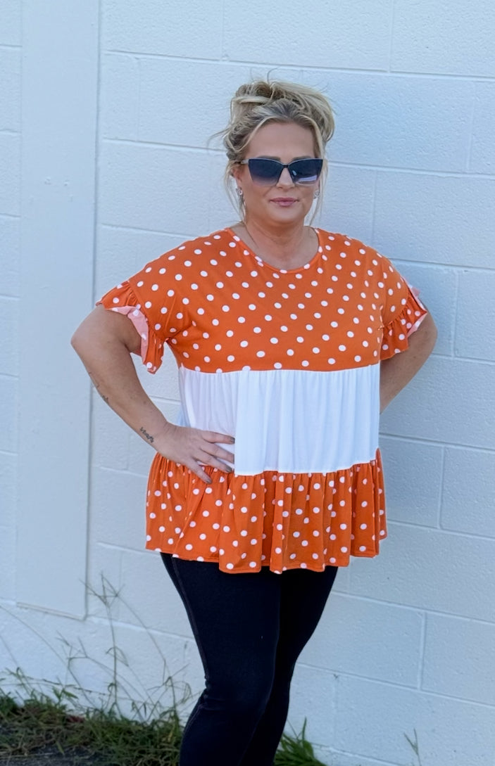 Orange Polka Dot Game Day Shirt