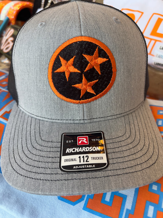 Grey Tri-Star Mesh Hat