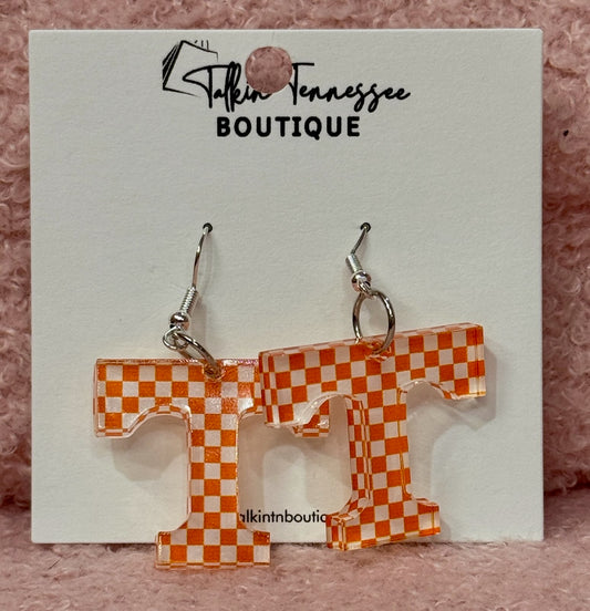 Checkered Power T Earrings