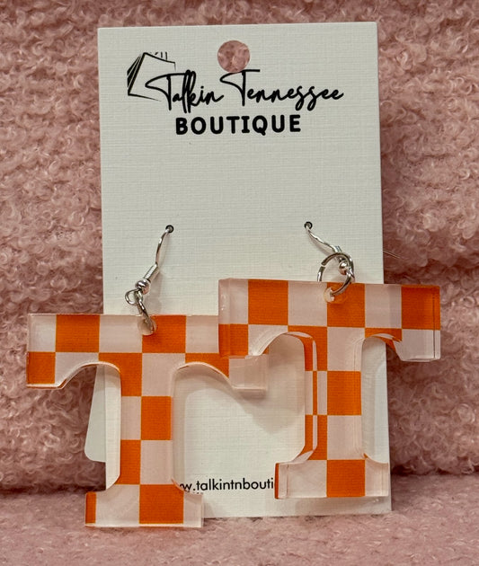 Checkered Power T Earrings