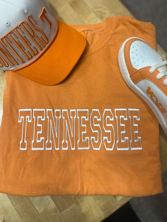 Embroidered Orange Tennessee Tee