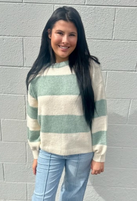 Soft Color Block Knit Sweater