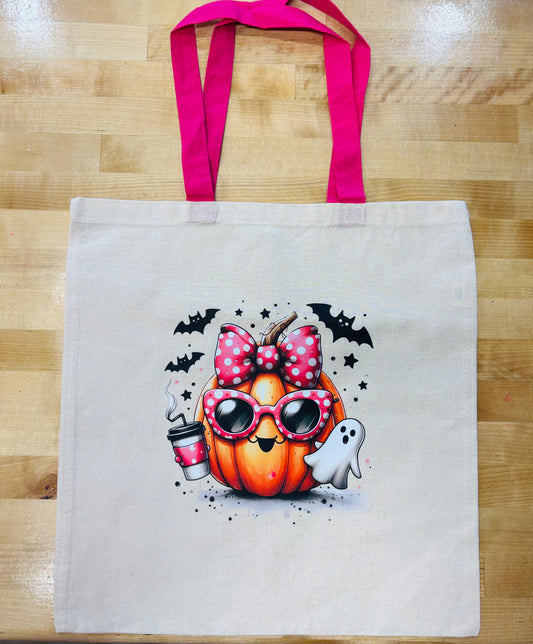 Boujie Pumpkin Canvas Tote
