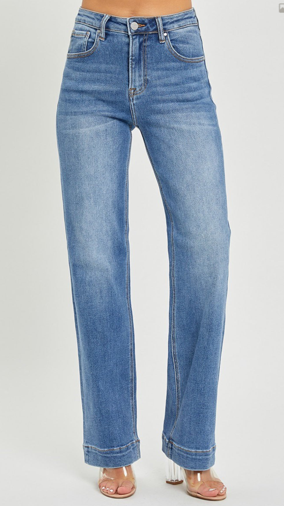 RISEN High Rise Straight Jeans