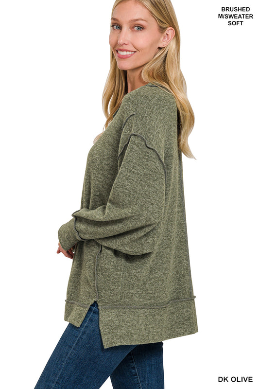 Brushed Melange Oversized Sweater
