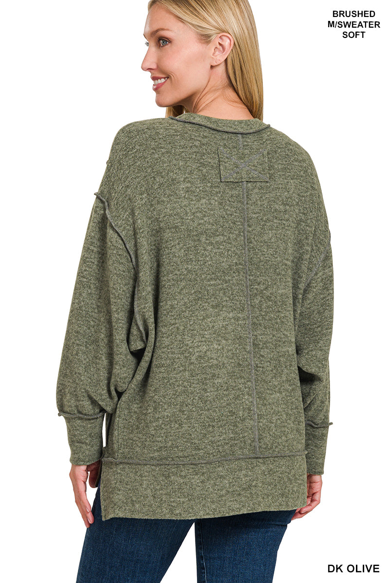 Brushed Melange Oversized Sweater