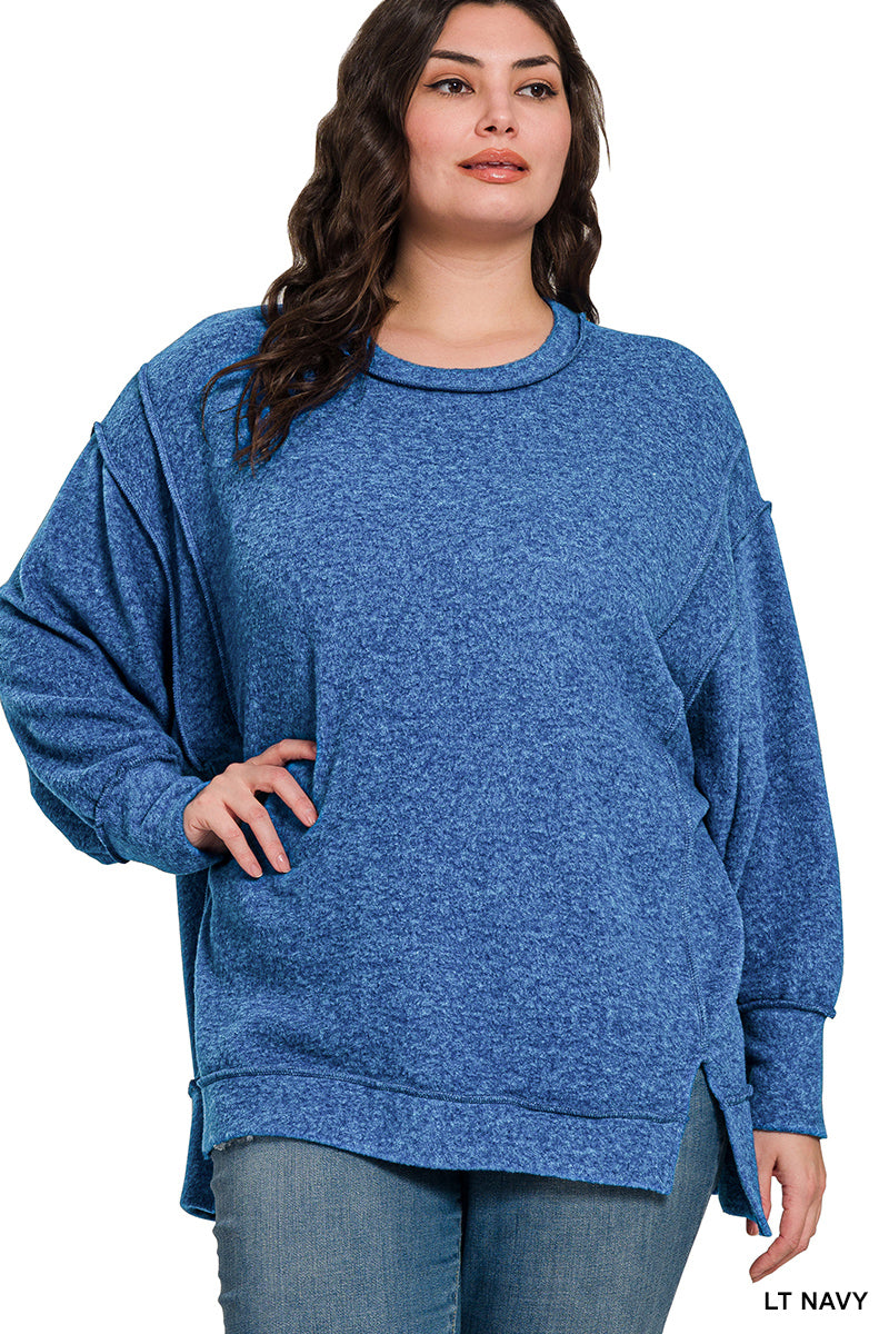 Brushed Melange Oversized Sweater