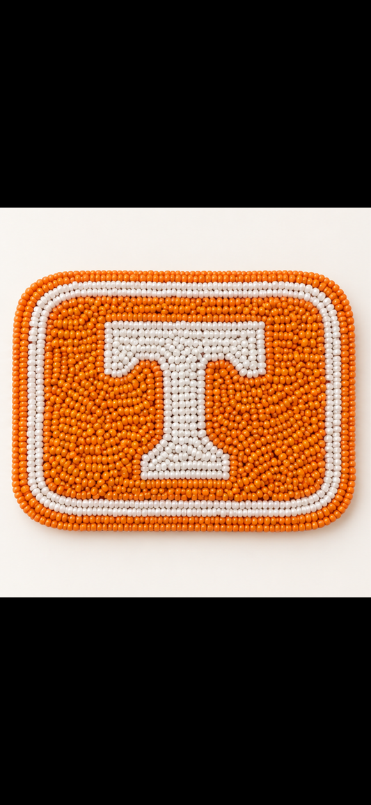 Power T beaded wallet