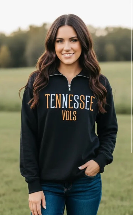 Tennessee Vols Black 1/4 Zip