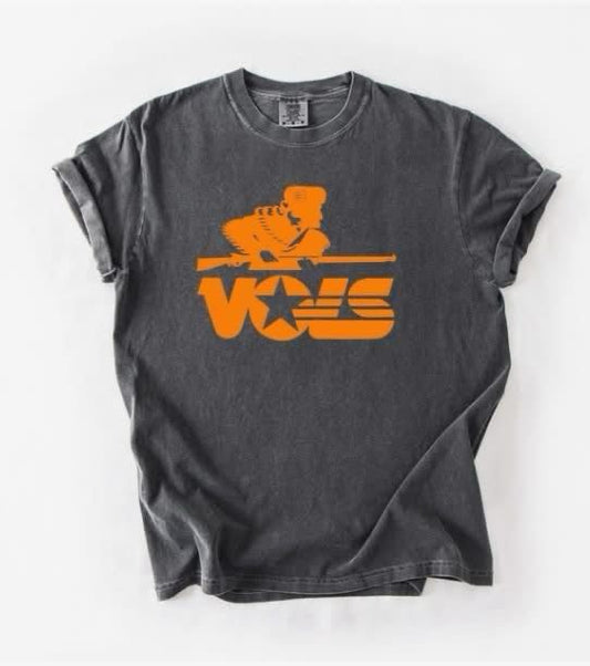 Davy Crockett Vols Comfort Colors T-Shirt, Smokey Gray