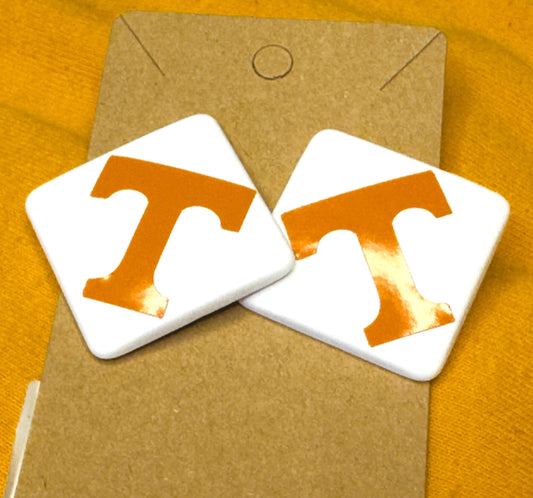 White Square Tennessee Earrings