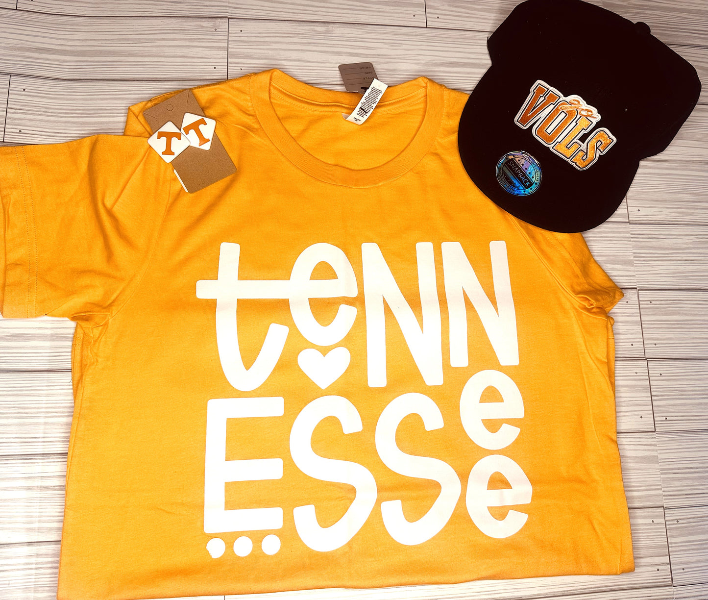 Orange "TENNESSEE" Heart Short Sleeve T-Shirt