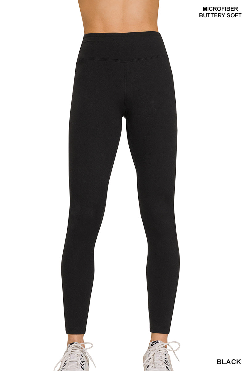 Microfiber waistband leggings