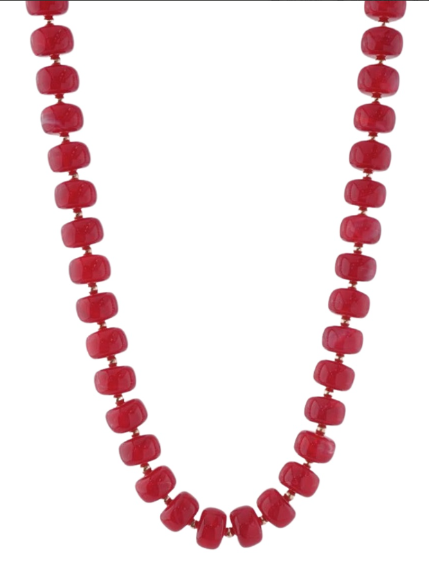 Marble Rondelle & CCB Ball Necklace