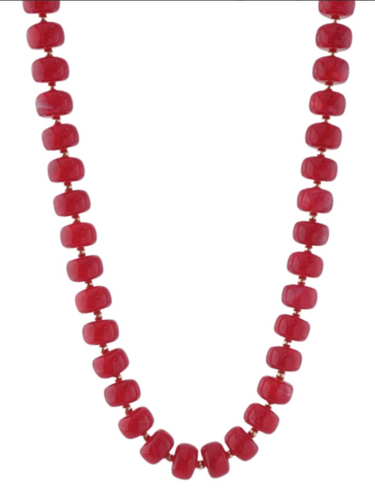 Marble Rondelle & CCB Ball Necklace