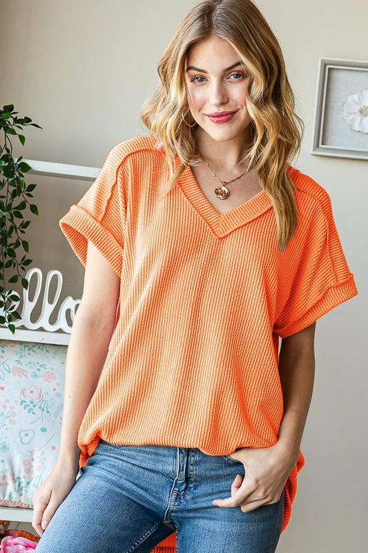 Corded V Neck