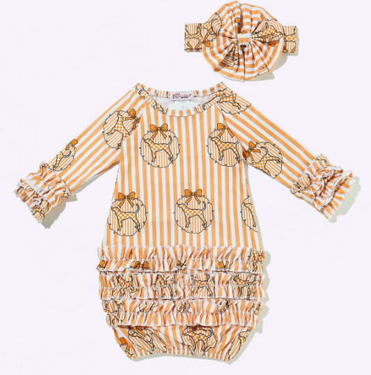 Preppy TN Stripe Baby Gown