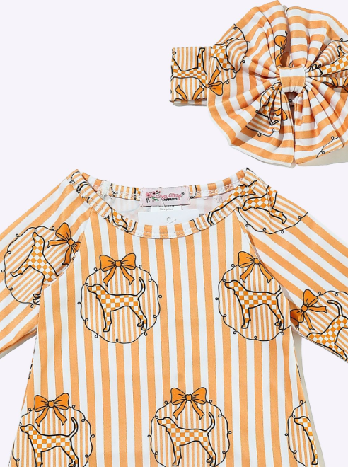 Preppy TN Stripe Baby Gown
