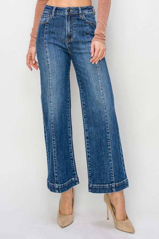 RISEN PETITE High Rise Wide Jeans