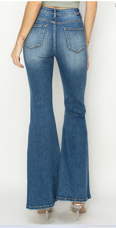 RISEN HIGH RISE FRONT SEAM DETAILED FLARE JEANS