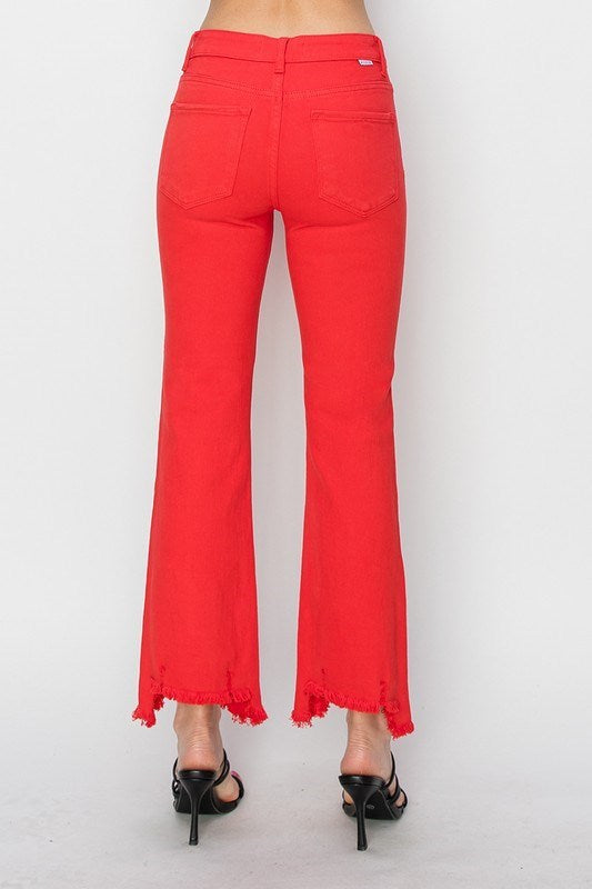 RISEN - MID RISE STRAIGHT STEP HEM PANTS