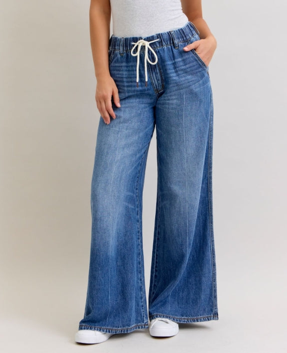 Judy Blue HW Palazzo Elastic WB