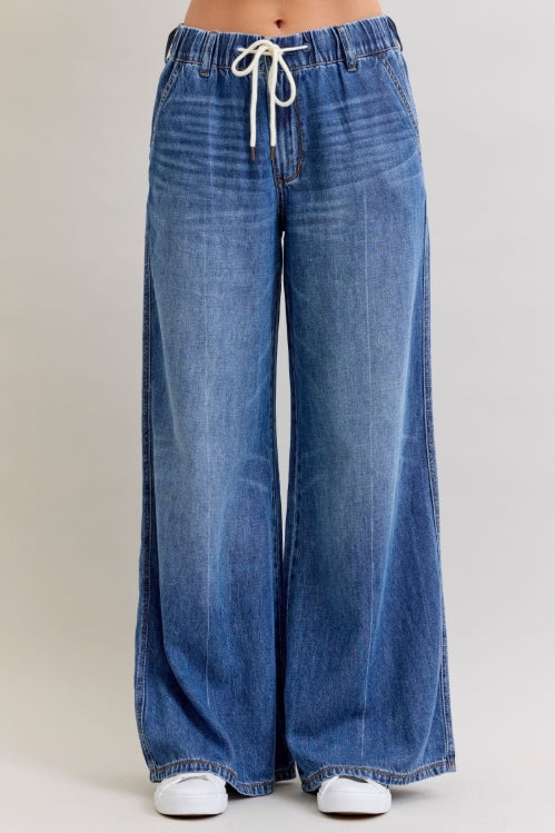 Judy Blue HW Palazzo Elastic WB