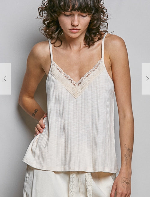 V-neck Textured Tank Top