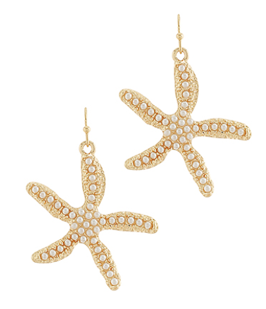 Starfish Shaped with Pearl Earrings