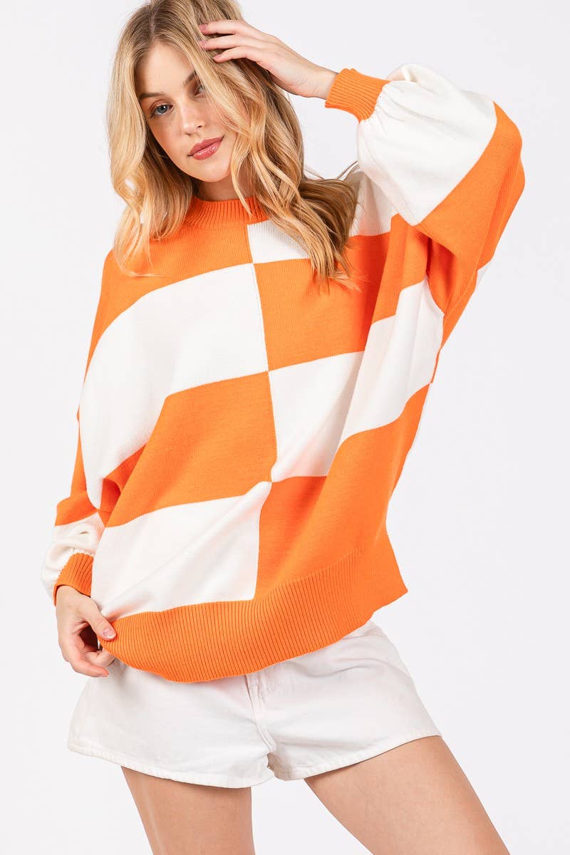 GAME DAY CHECKERED SWEATER