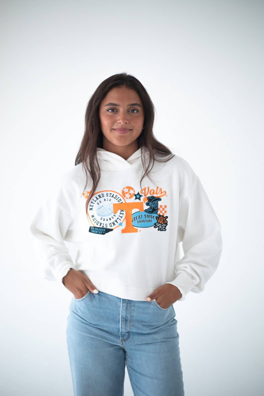 Tennessee Layer Patch Luxe Crop Hoodie