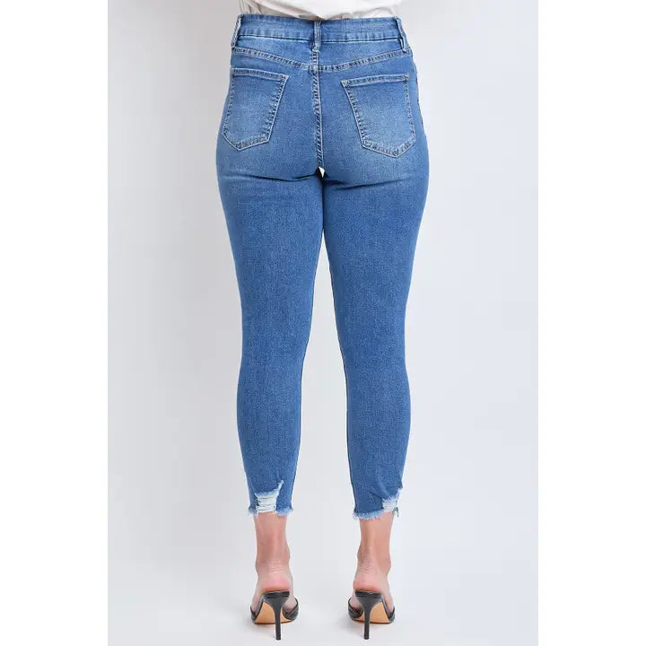 Curvy Fit 5-Button Ripped Jeans