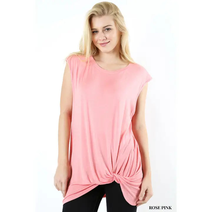 Front Twisted Hem Tunic