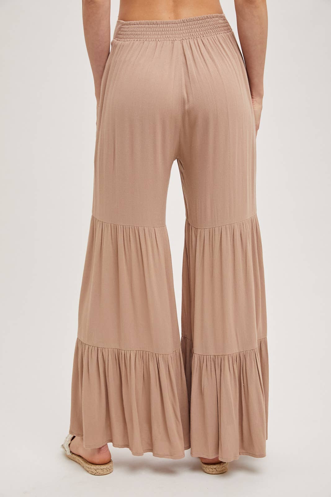 TIERED WIDE LEG PANTS NO LINING