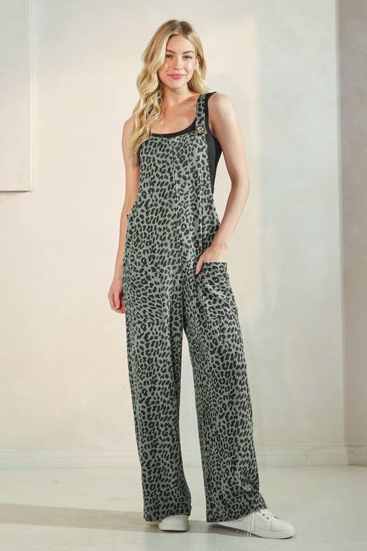 SLEEVELESS ANIMAL URBAN RIBBED JUMPSUITS