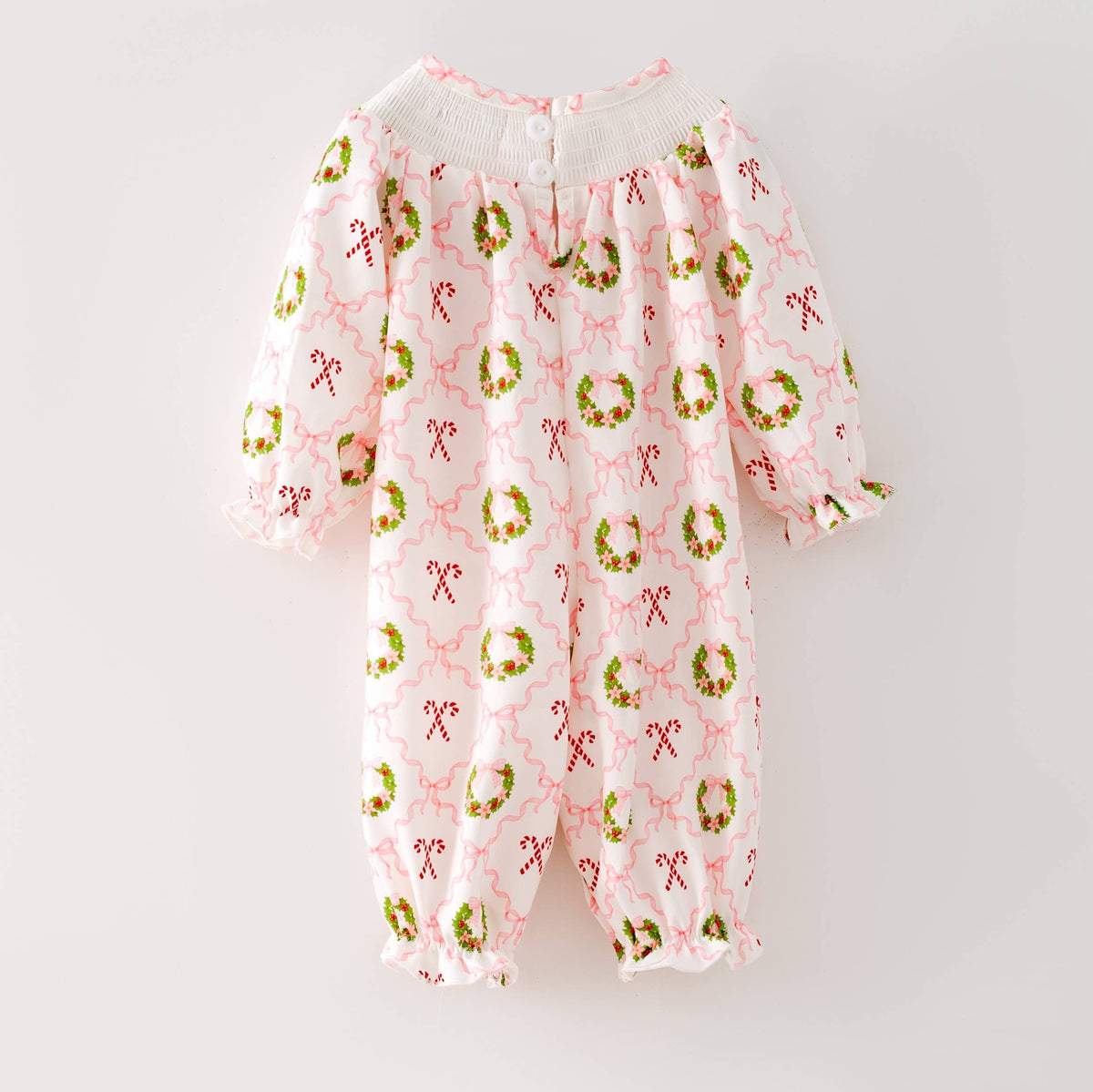 Coquette Wreath Smocked Baby Romper