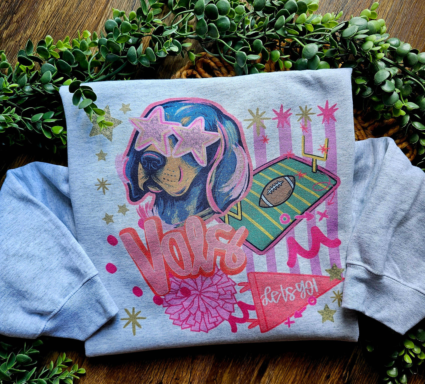 Pink Preppy Tennessee Vols Football Mascot Sweatshirt