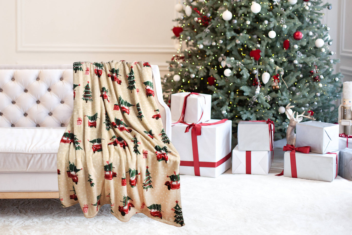 Christmas Flannel Fleece Plush Throw Blanket