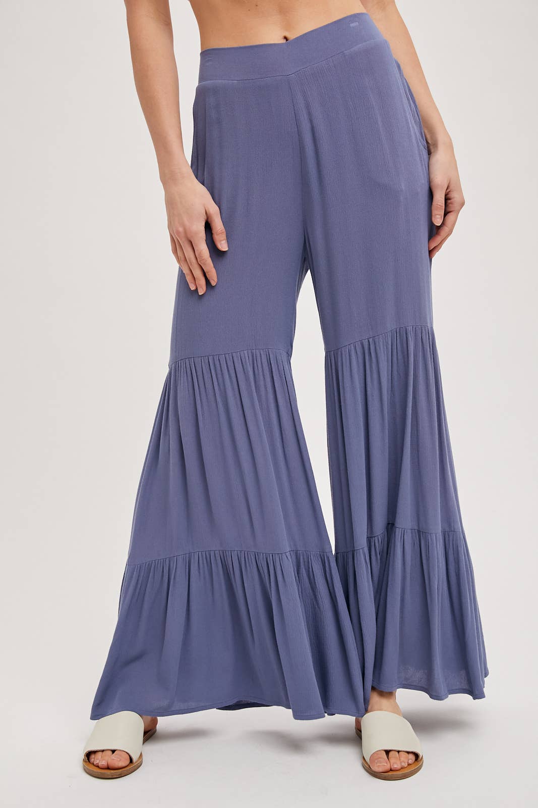 TIERED WIDE LEG PANTS NO LINING