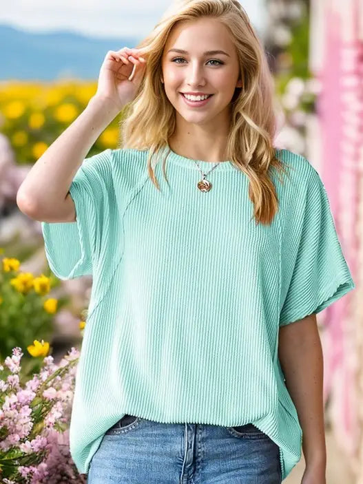 Solid Urban Ribbed Top