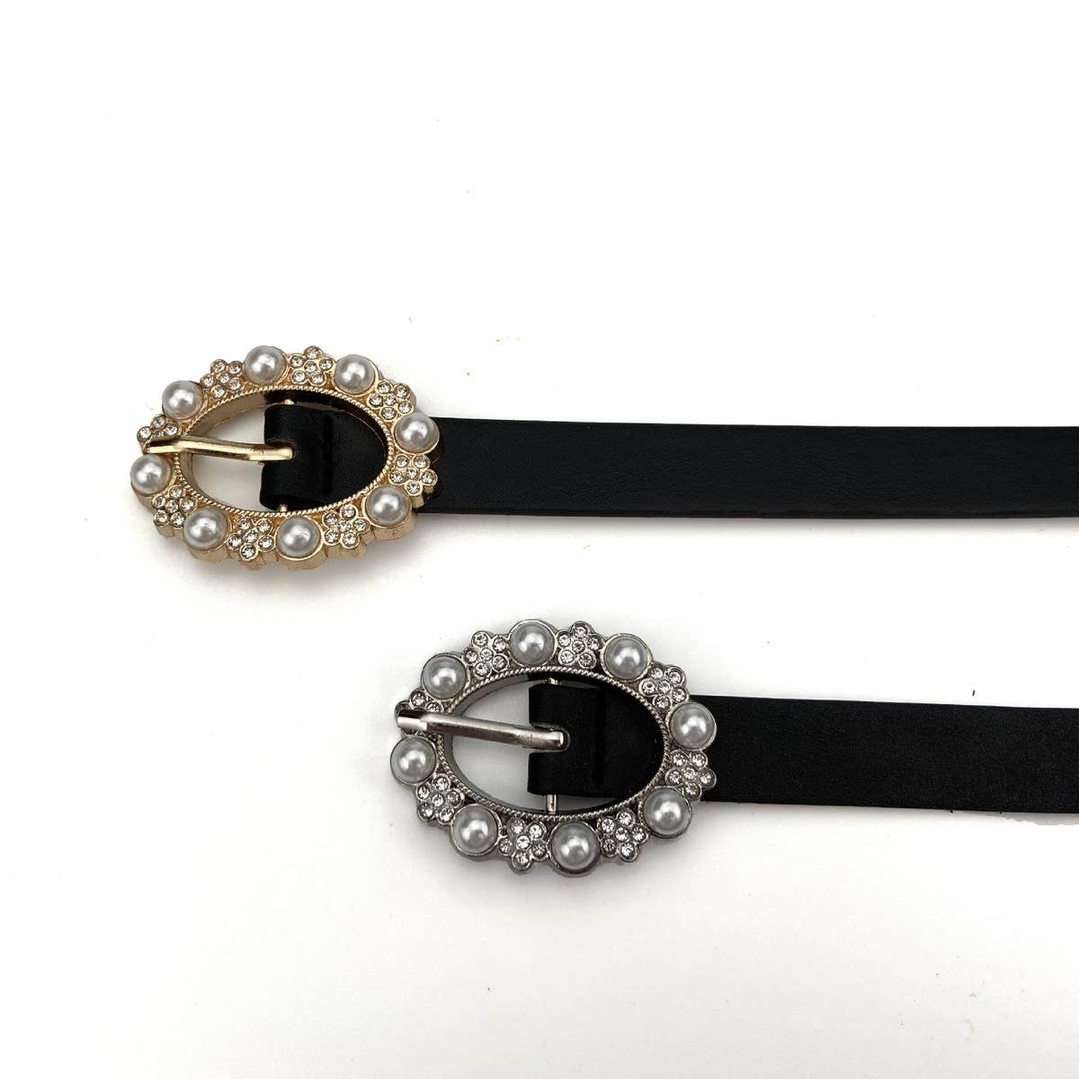 PEARL RHINESTONE THIN BELT WAIST BELT