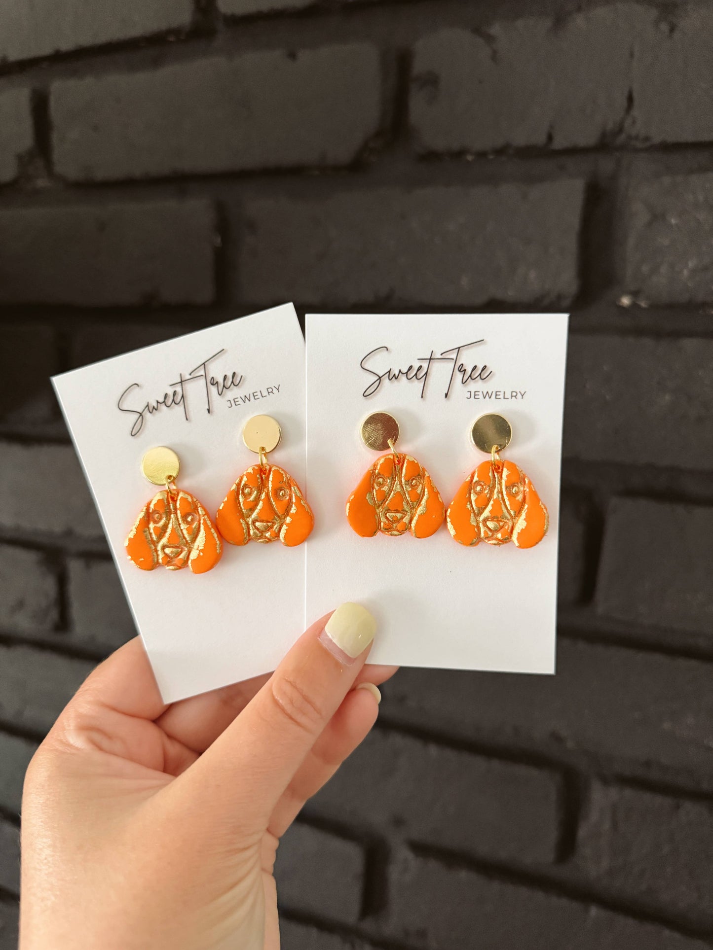 Orange & Gold Smokey Mascot Tennessee Earrings