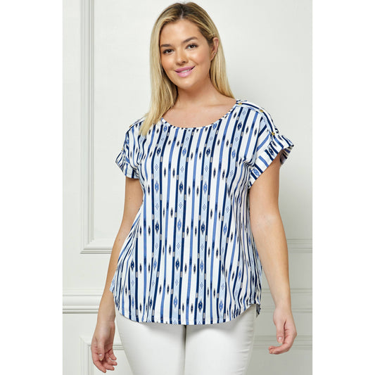 PLUS SIZE SHORT SLEEVE DOLMAN