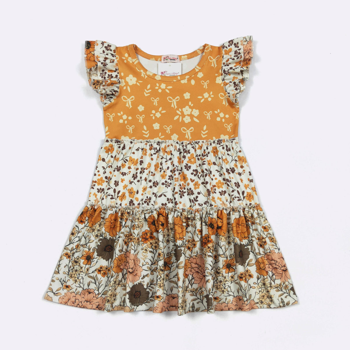 Fall Floral Tier Girls Dress