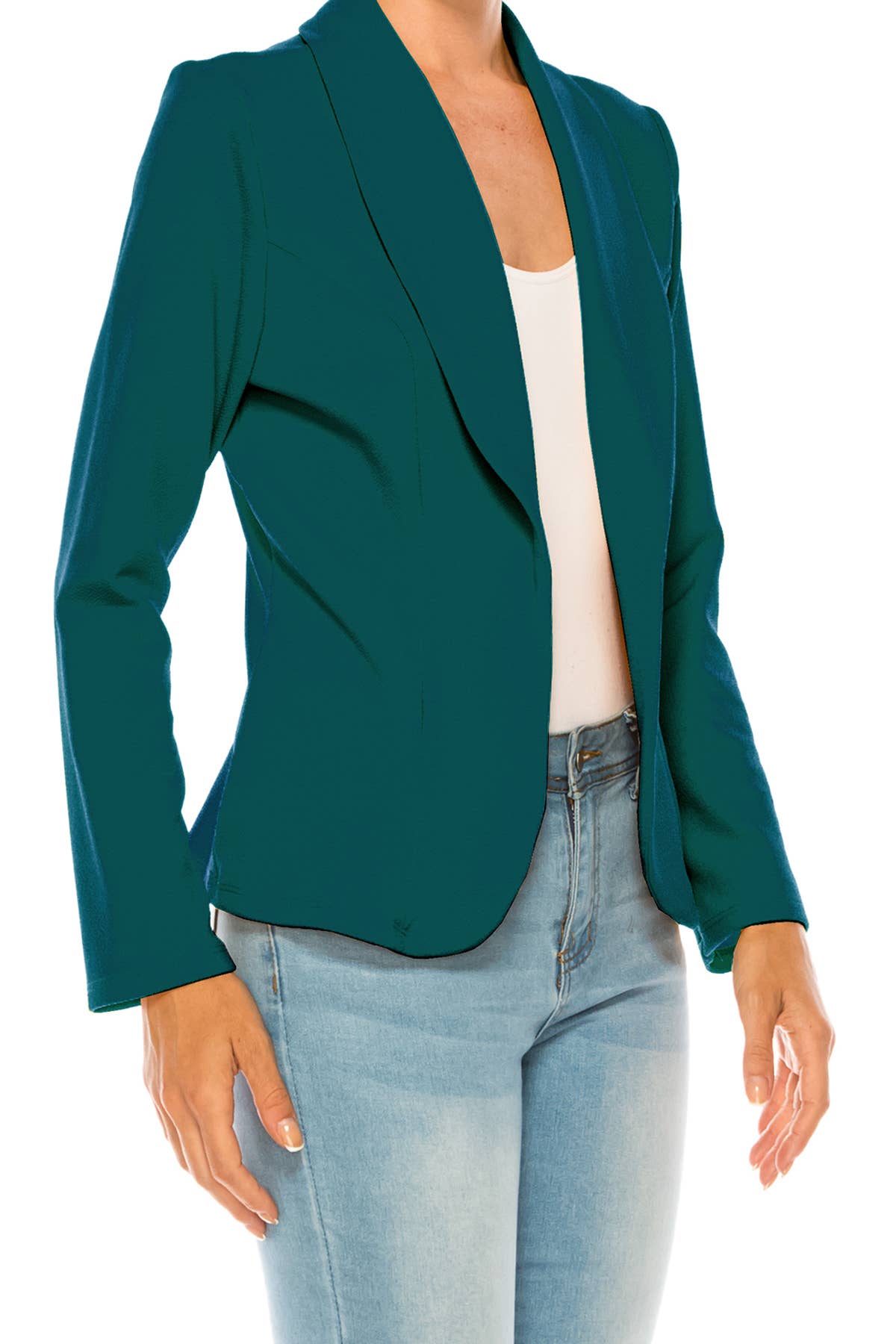 Women's Casual Office Work Long Sleeve Open Front Blazer