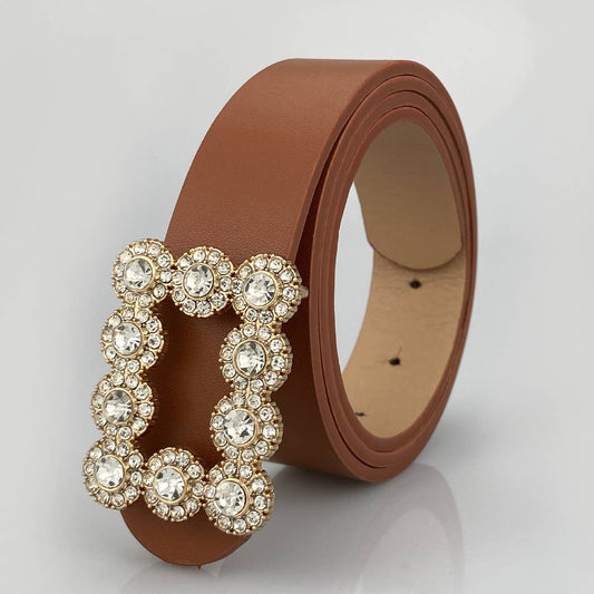 WOMEN FASHION DIAMOND BUCKLE BELT