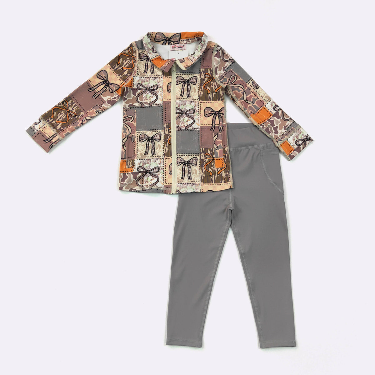 Camo Patchwork Athletic Girls Set