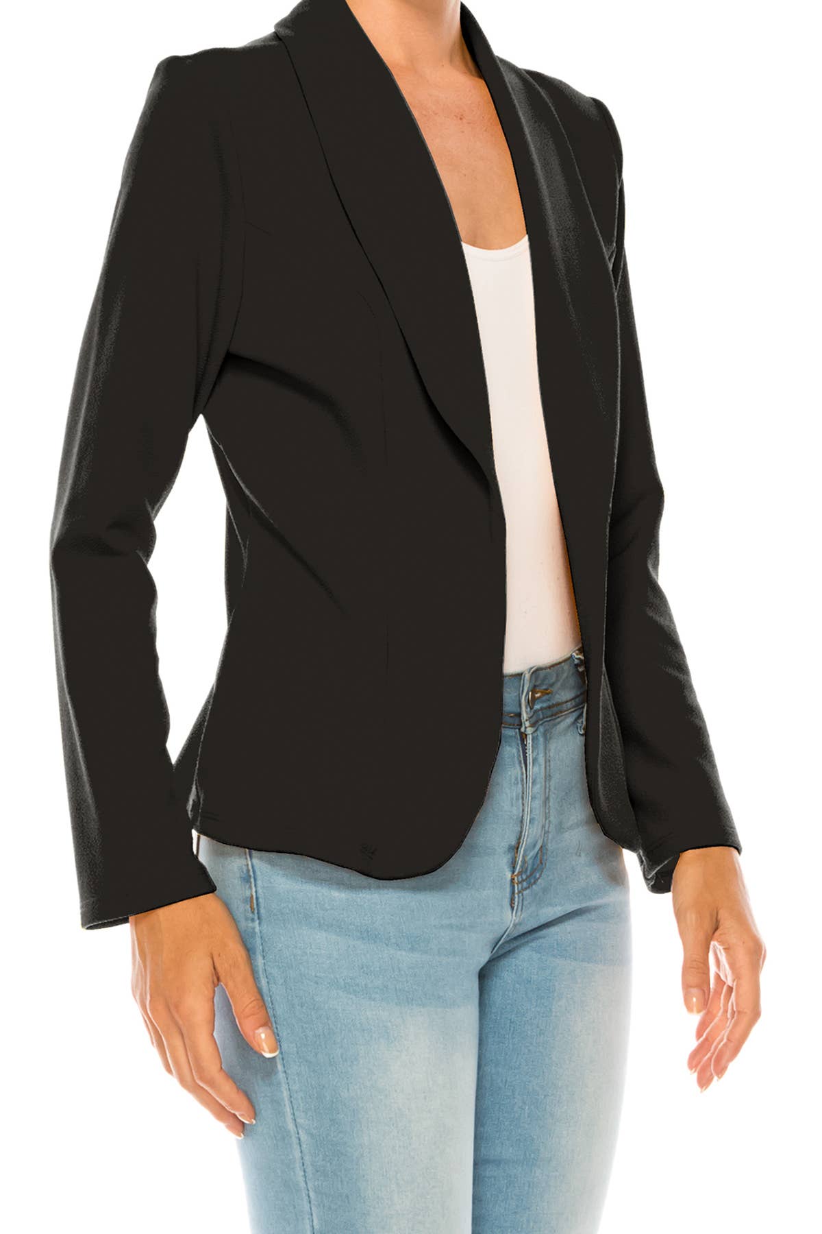 Women's Casual Office Work Long Sleeve Open Front Blazer