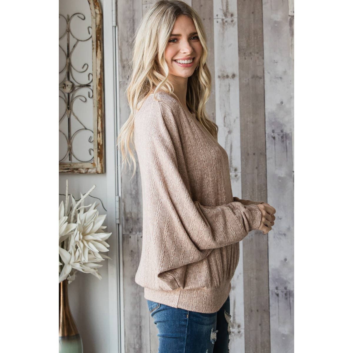 Boat Neck Knit Top